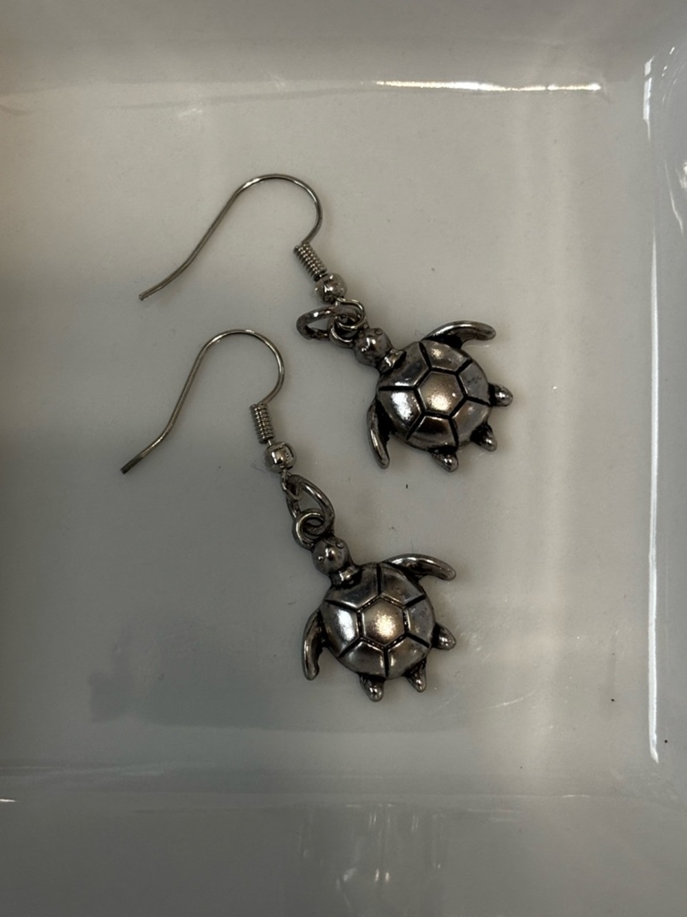 Silver Turtle Drop Earrings - Women Jewelry Earrings